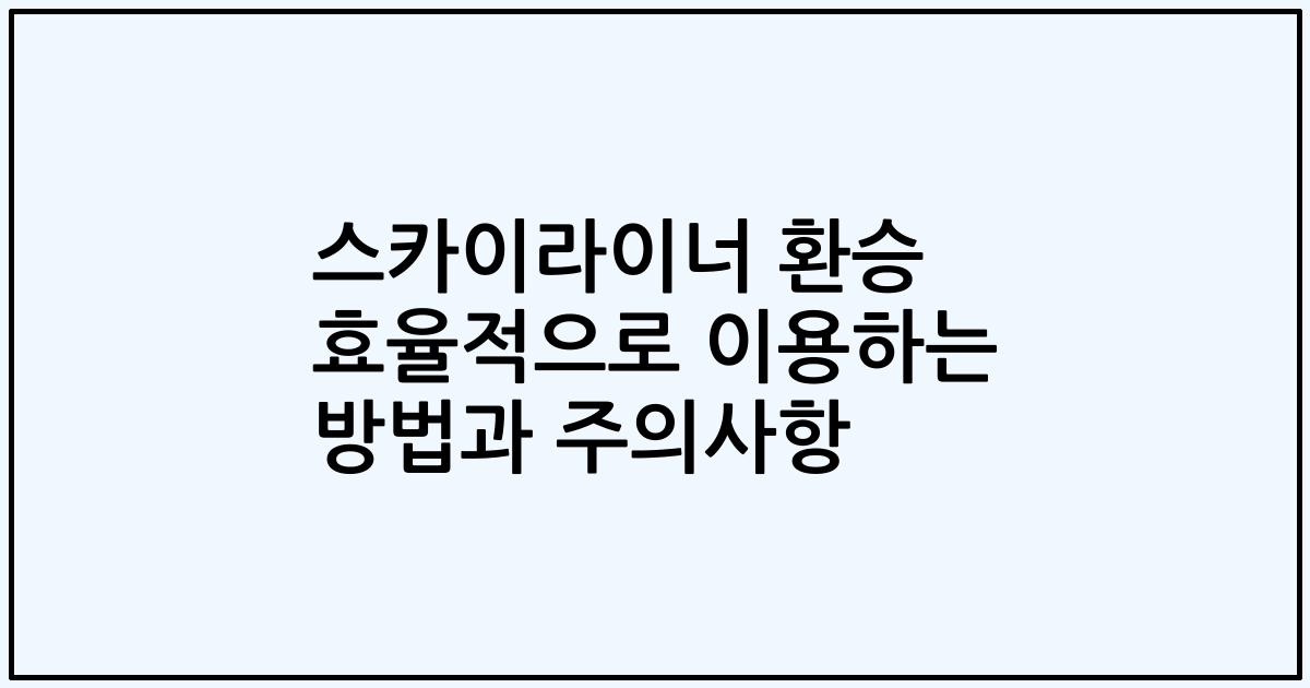 스카이라이너 환승 효율적으로 이용하는 방법과 주의사항